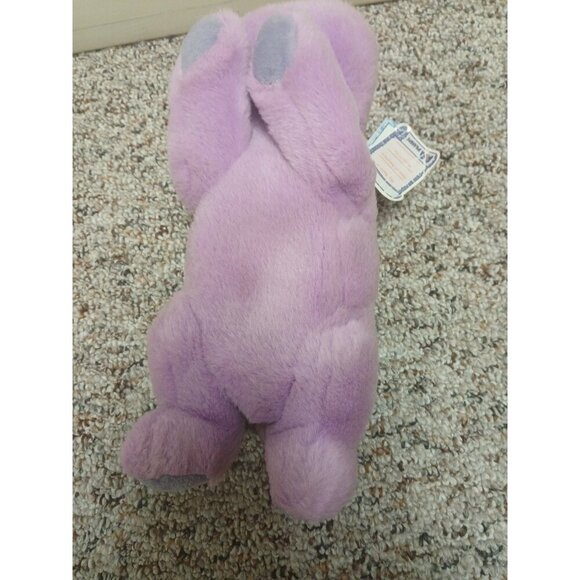 Vintage NWT Flopsies 12” A&A Aurora Plush Amethyst Hippo Beanbag Toy purple Rare - Picture 6 of 10